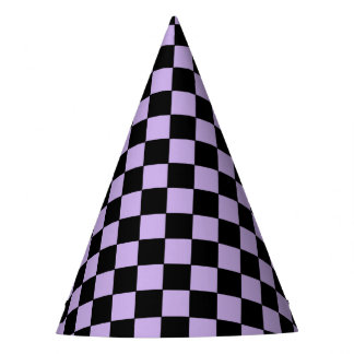 Chapéu De Festa Checkered Lavender and Black 