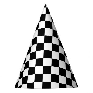 Chapéu De Festa Checkered preto