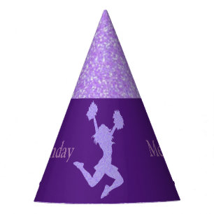 Chapéu De Festa Cheerleader "Feliz Aniversário" Glitter Party Hat