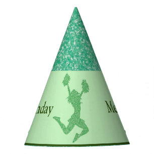 Chapéu De Festa Cheerleader "Feliz Aniversário" Glitter Party Hat