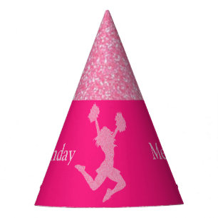 Chapéu De Festa Cheerleader "Feliz Aniversário" Glitter Party Hat