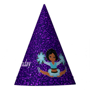 Chapéu De Festa Cheerleader "Parabéns" Roxo Sparkle