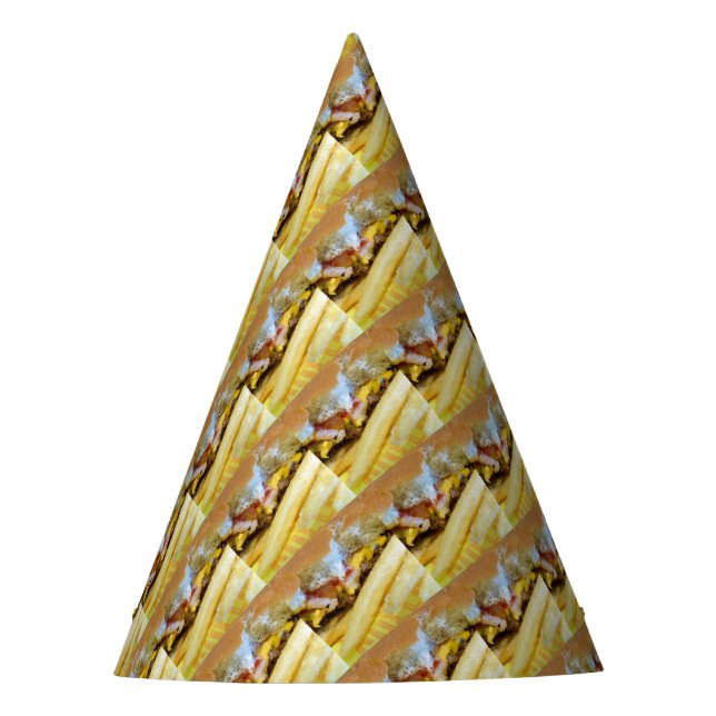 Chapéu De Festa Cheeseburger e Fries (Frente)