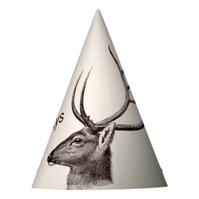 Chapéu De Festa Christmas Party Floral Reindeer Golden Winter (Frente)