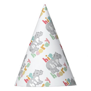 Chapéu De Festa Cinza Hip Hip Hooray Desenho Hippo