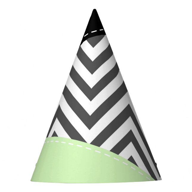 Chapéu De Festa Cinza Zigzag, Cinza Chevron, Zigzag Patterno, Casa (Frente)