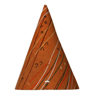 Chapéu De Festa Cinzas Vermelhas Ondas: Arte Abstrato Japonesa Mod