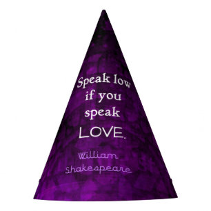 Chapéu De Festa Citação do amor romântico Shakespeare Inspiraci