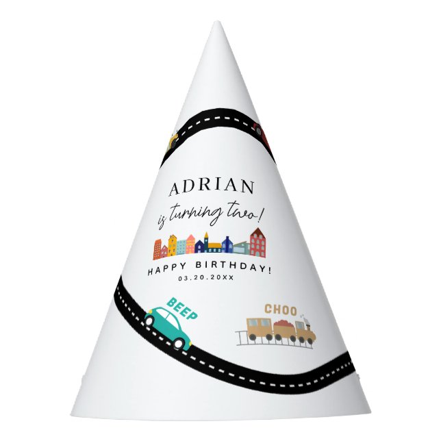 Chapéu De Festa City Transportation Vehicles Truck Second Birthday (Frente)