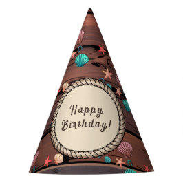 Chapéu De Festa Coastal Cowgirl Rustic Wood Birthday