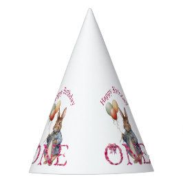 Chapéu De Festa Coelho de Primeiro Aniversário Balões Coloridos