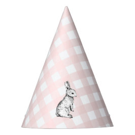 Chapéu De Festa Coelho Rosa Gingham