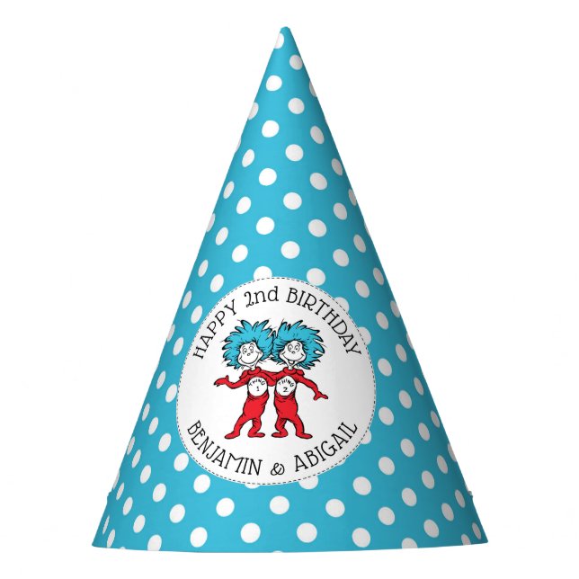 Chapéu De Festa Coisa 1 Coisa 2 | Aniversário dos Gêmeos (Frente)