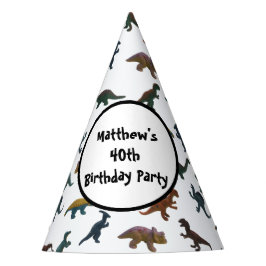 Chapéu De Festa Colagem de Dinossauros de Brinquedos Plásticos e S