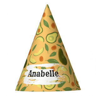 Chapéu De Festa Coleção de padrões da cesta de fruta - Avocado