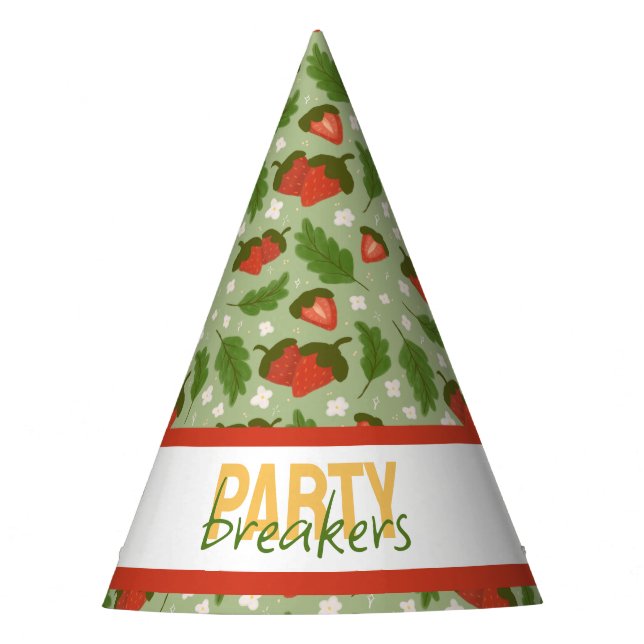 Chapéu De Festa Coleção de padrões da fruta - Morangos (Frente)