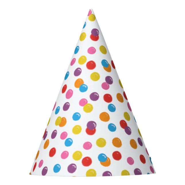 Chapéu De Festa Colorful Gumball Candy Kids Birthday Party (Frente)