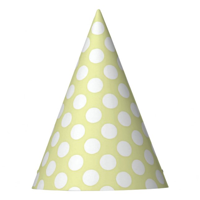 Chapéu de Festa com Bolinhas Branco e Amarelo Clar (Frente)