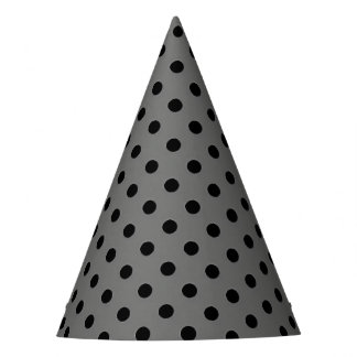 Chapéu de festa com bolinhas Preto e Cinza Escuro