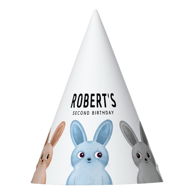 Chapéu de festa com coelhinhos pequenos (Frente)