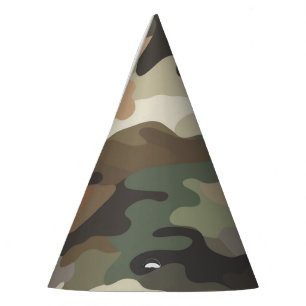 Chapéu de festa com design ousado de camuflagem