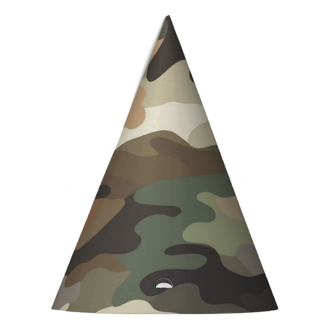 Chapéu de festa com design ousado de camuflagem (Esquerda)