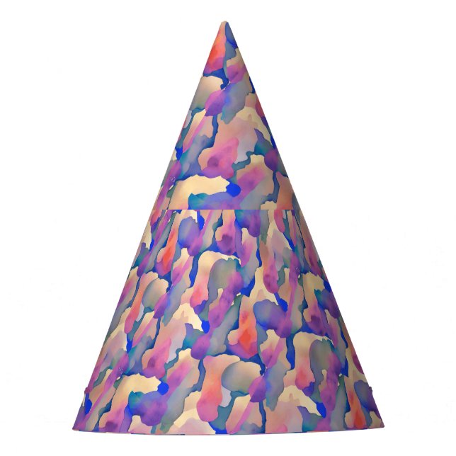 Chapéu de festa com padrão de aquarela (Frente)