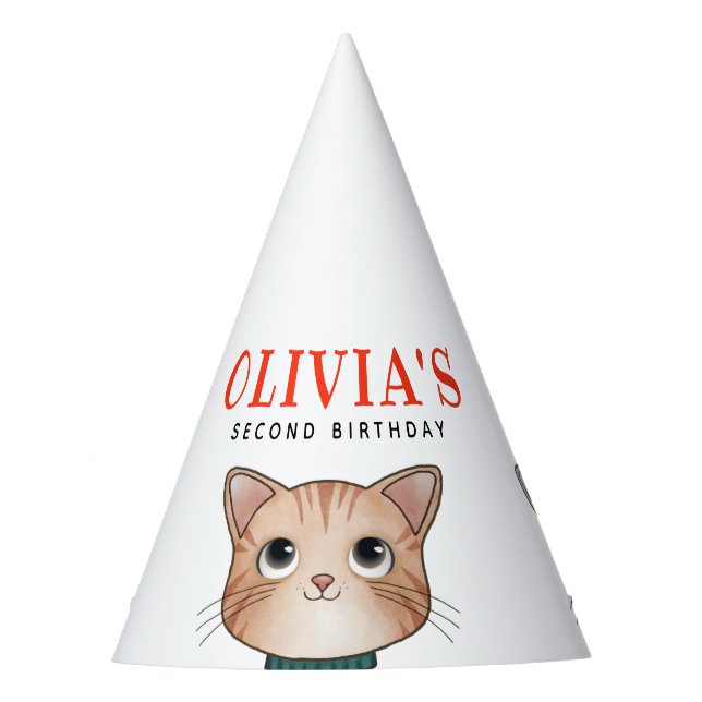 Chapéu de festa com três gatinhos (Frente)