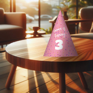 Chapéu De Festa Confeitos de Donut Rosa de Aniversário