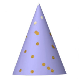 Chapéu De Festa Confetes Roxo e Dourado Pontos Glamour Moderno