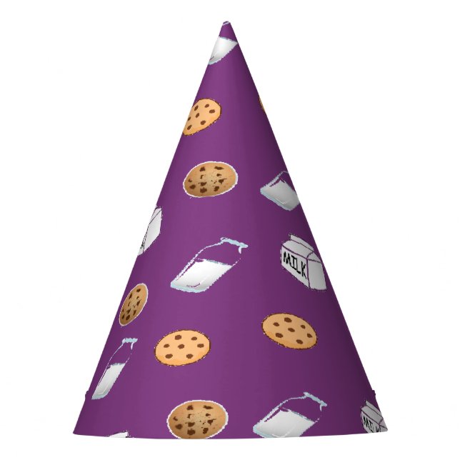 Chapéu De Festa Cookies e leite em roxo (Frente)