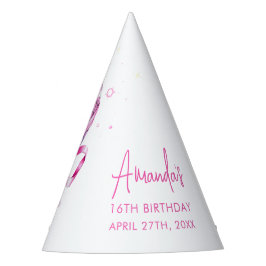 Chapéu De Festa Coquete de Disco Cor-de-Água Rosa 16 Docinho