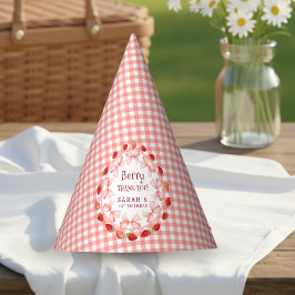 Chapéu De Festa Coquette Berry First Birthday Red Gingham