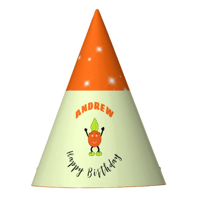 Chapéu De Festa Cor de laranja engraçada (Frente)