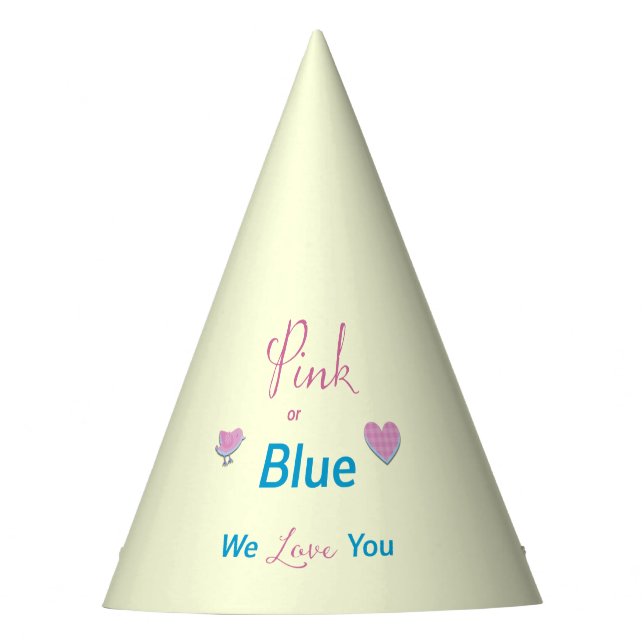 Chapéu De Festa Cor-de-rosa ou azul, nós amamos sua revelação de g (Frente)