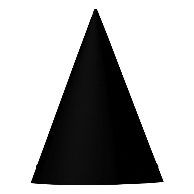 Chapéu De Festa Cor Sólida Preta Pura (Frente)