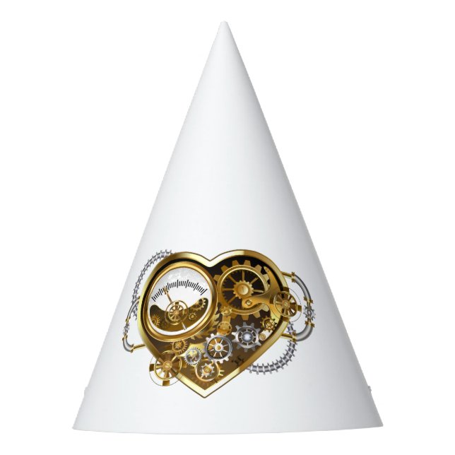 Chapéu De Festa Coração Steampunk com Manômetro (Frente)