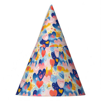 Chapéu De Festa Corações Coloridos