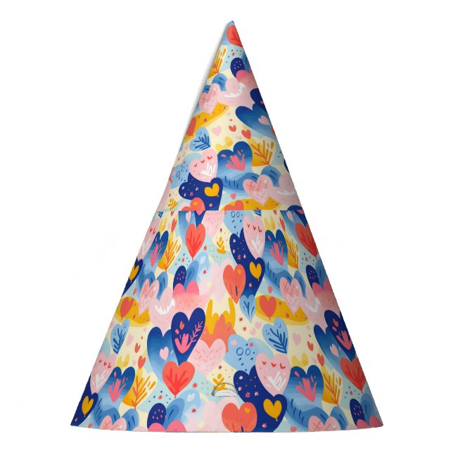 Chapéu De Festa Corações Coloridos (Esquerda)