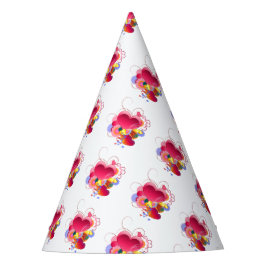 Chapéu De Festa Corações e Flores