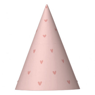 Chapéu De Festa Corações Rosa Pastel Fofos
