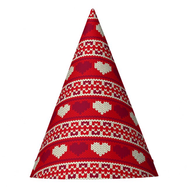 Chapéu De Festa Corações tricotando um padrão perfeito 1 + suas id (Frente)