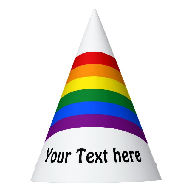 Chapéu De Festa CORES DO RAINBOW FLAG + suas ideias (Frente)