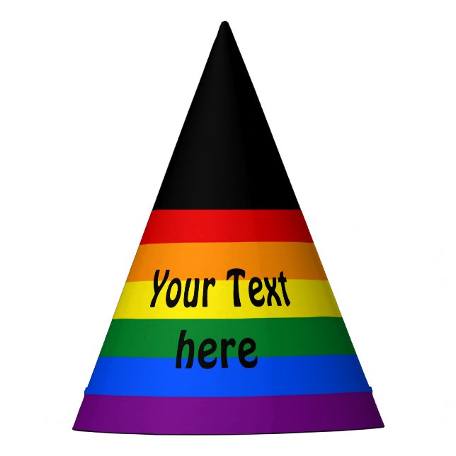 Chapéu De Festa CORES DO RAINBOW FLAG + suas ideias (Frente)