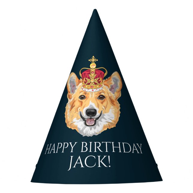 Chapéu De Festa Corgi Personalizado Real (Frente)
