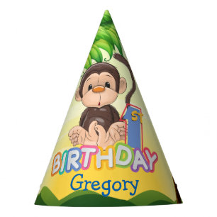 Chapéu De Festa Costume do macaco do primeiro aniversario