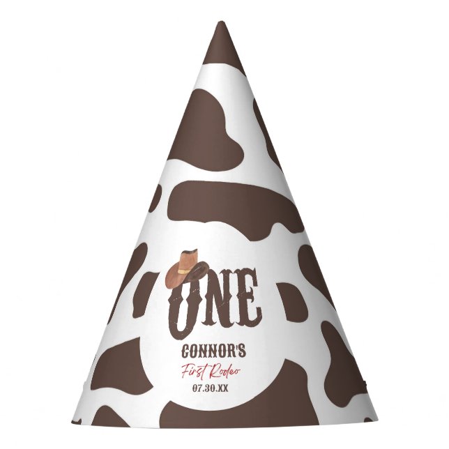 Chapéu De Festa Cowboy Hats ONE First Rodeo primeiro aniversario P (Frente)