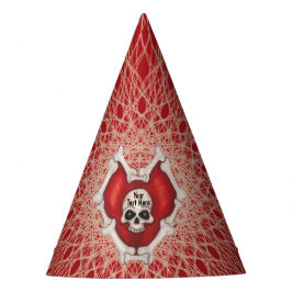 Chapéu De Festa Crânio no Coração Vermelho Spooky das Linhas Espir