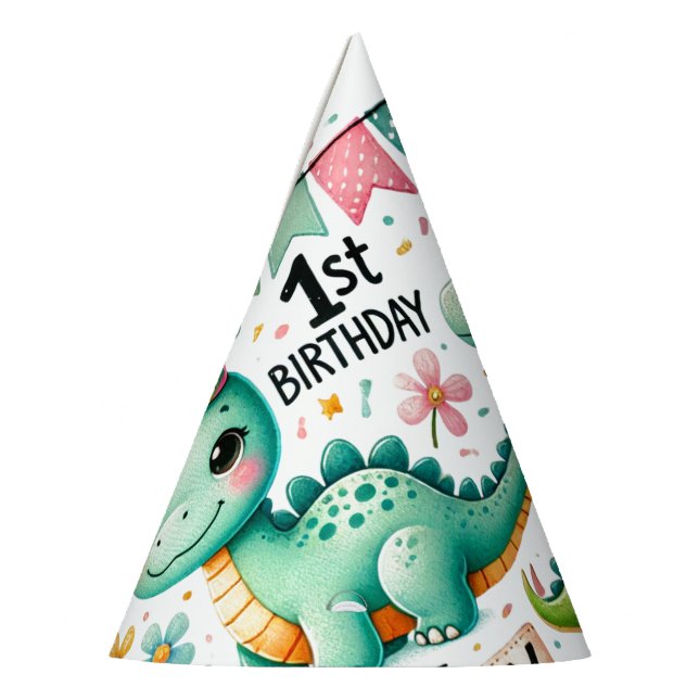Chapéu De Festa Crianças do Dinossauro do Partido primeiro anivers (Esquerda)