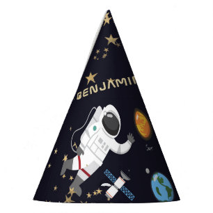Chapéu De Festa Crianças Sistema Solar Astronauta Monograma Ontem